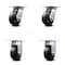 Service Caster 5 Inch Rubber on Steel Caster Set with Roller Bearings 2 Swivel 2 Rigid SCC SCC-35S520-RSR-2-R-2 - alternate 1